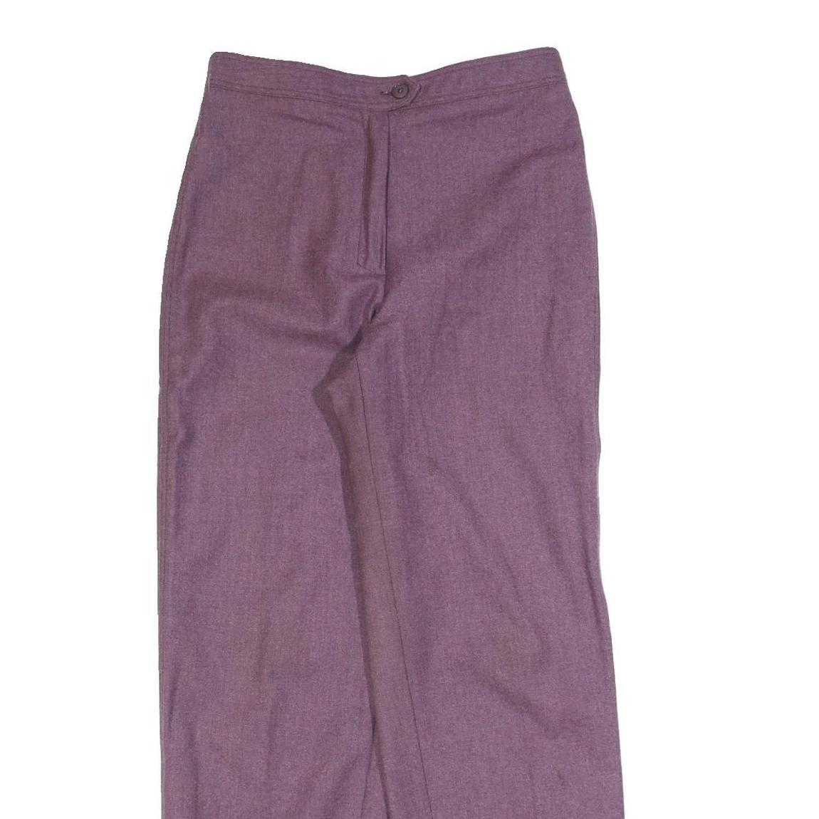 Womens Wool Blend Purple Regular Fit Straight Leg Trousers W28 L30 Classic
