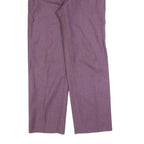 Womens Wool Blend Purple Regular Fit Straight Leg Trousers W28 L30 Classic