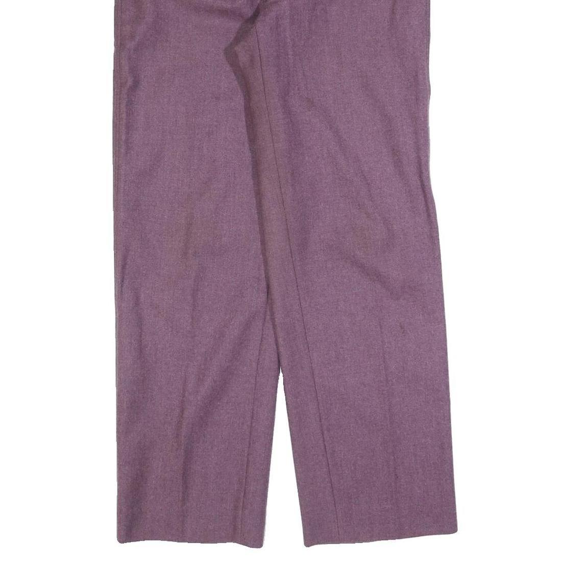 Womens Wool Blend Purple Regular Fit Straight Leg Trousers W28 L30 Classic