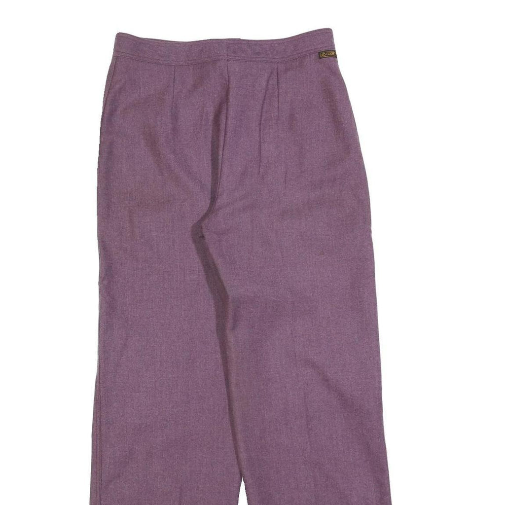 Womens Wool Blend Purple Regular Fit Straight Leg Trousers W28 L30 Classic
