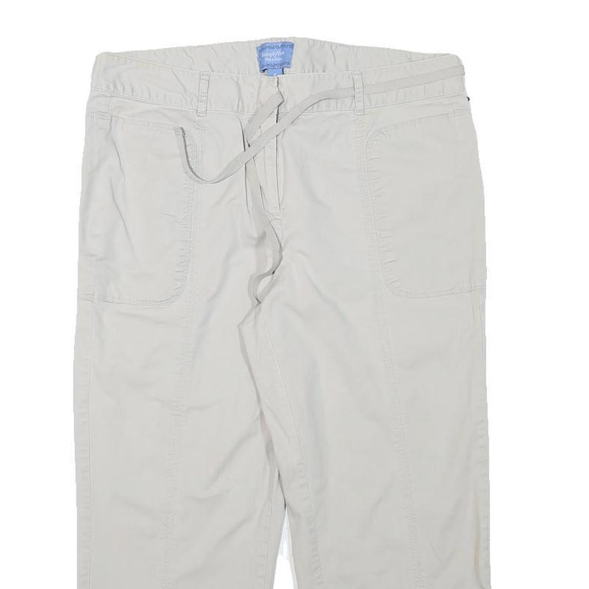 SIMPLY VERA BY VERA WANG Womens Beige Casual Shorts L W30 Cotton Blend Relaxed