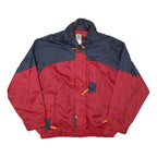 R&R Mens Red & Navy Casual Nylon Jacket XL Zip Collar Long Sleeve