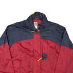 R&R Mens Red & Navy Casual Nylon Jacket XL Zip Collar Long Sleeve