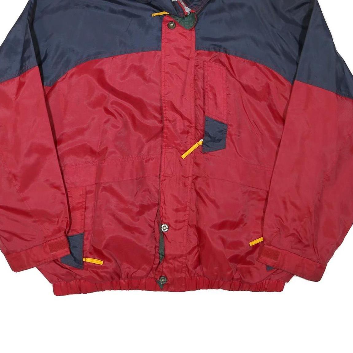 R&R Mens Red & Navy Casual Nylon Jacket XL Zip Collar Long Sleeve