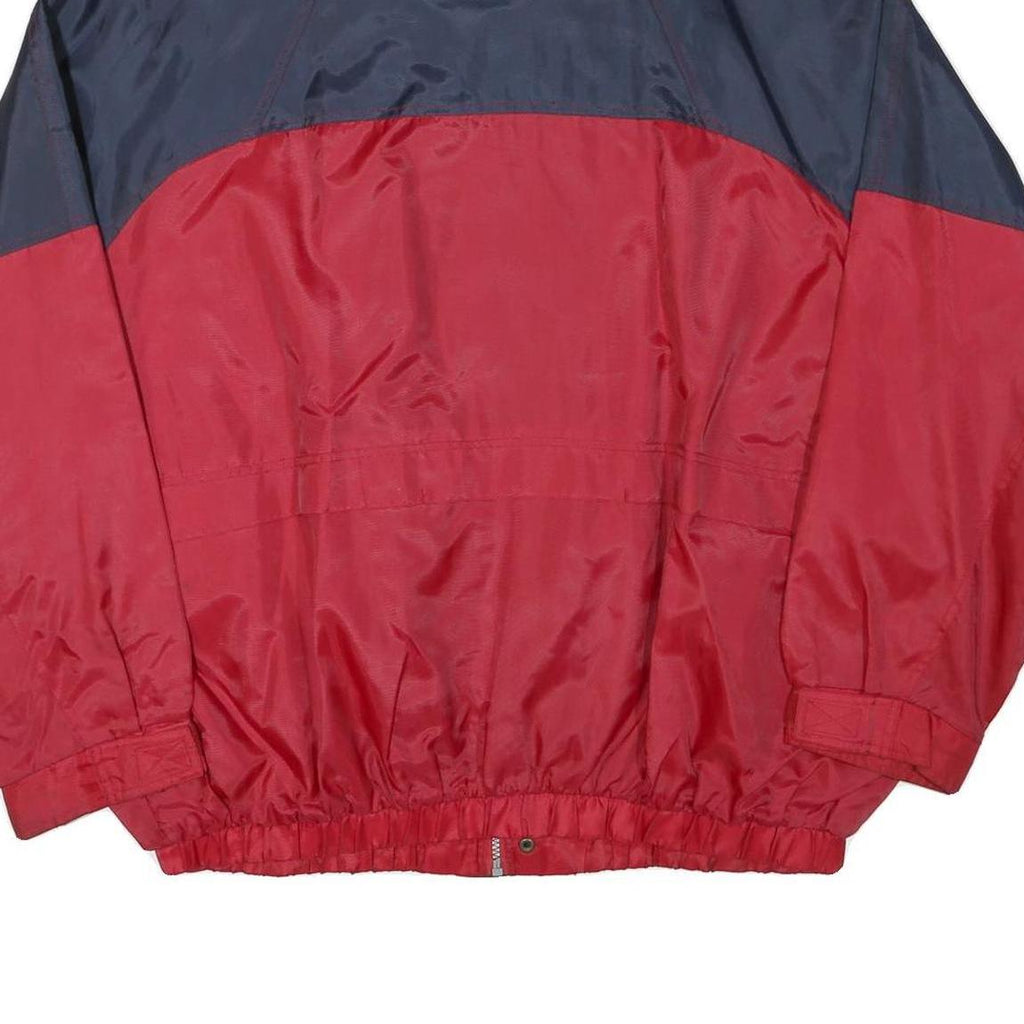 R&R Mens Red & Navy Casual Nylon Jacket XL Zip Collar Long Sleeve