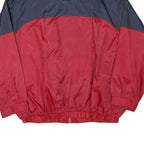 R&R Mens Red & Navy Casual Nylon Jacket XL Zip Collar Long Sleeve