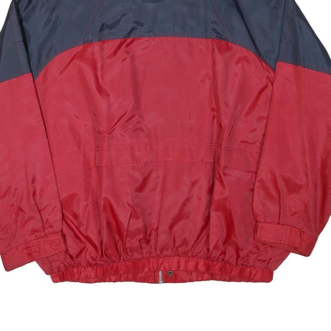 R&R Mens Red & Navy Casual Nylon Jacket XL Zip Collar Long Sleeve