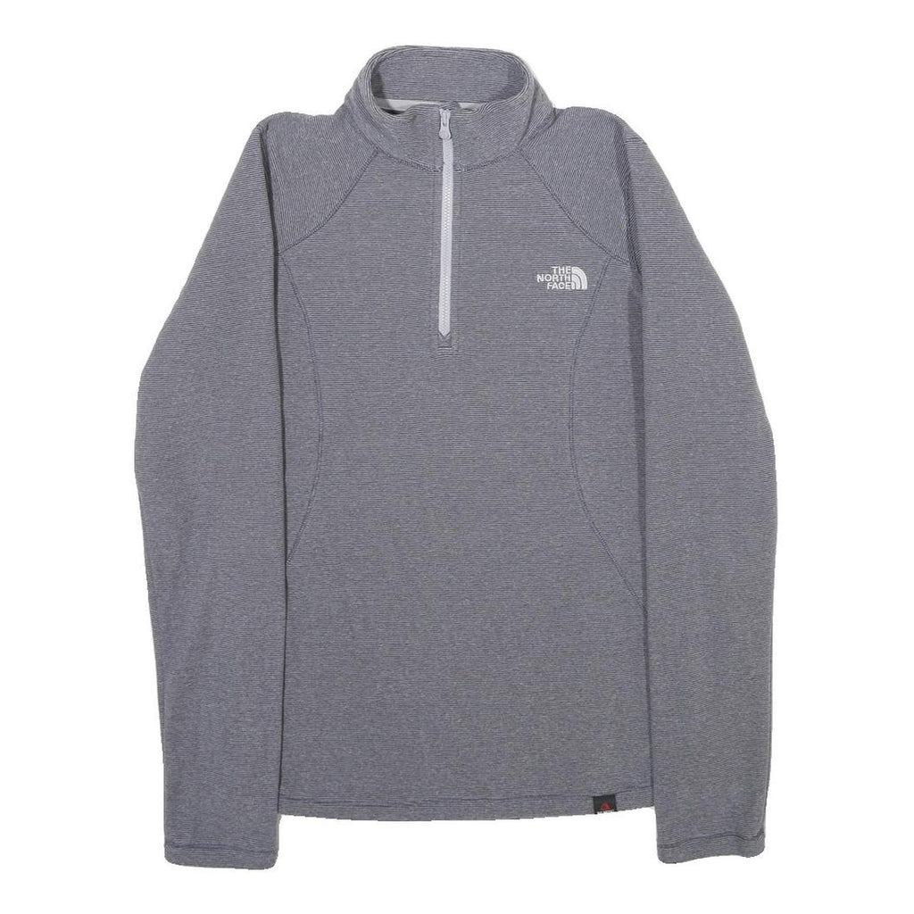 THE NORTH FACE Womens Grey Pullover Plain 1/4 Zip Basic Knit XS Outdoor Layering