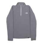 THE NORTH FACE Womens Grey Pullover Plain 1/4 Zip Basic Knit XS Outdoor Layering