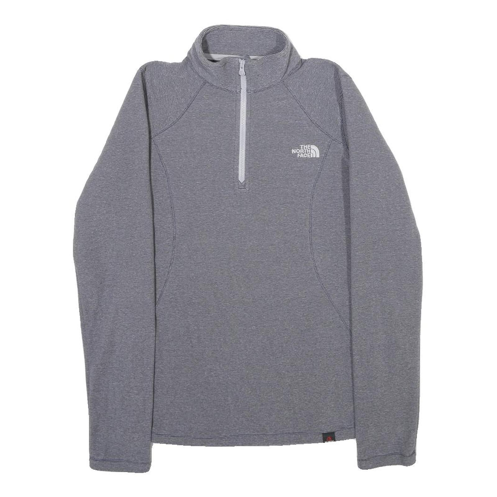 THE NORTH FACE Womens Grey Pullover Plain 1/4 Zip Basic Knit XS Outdoor Layering