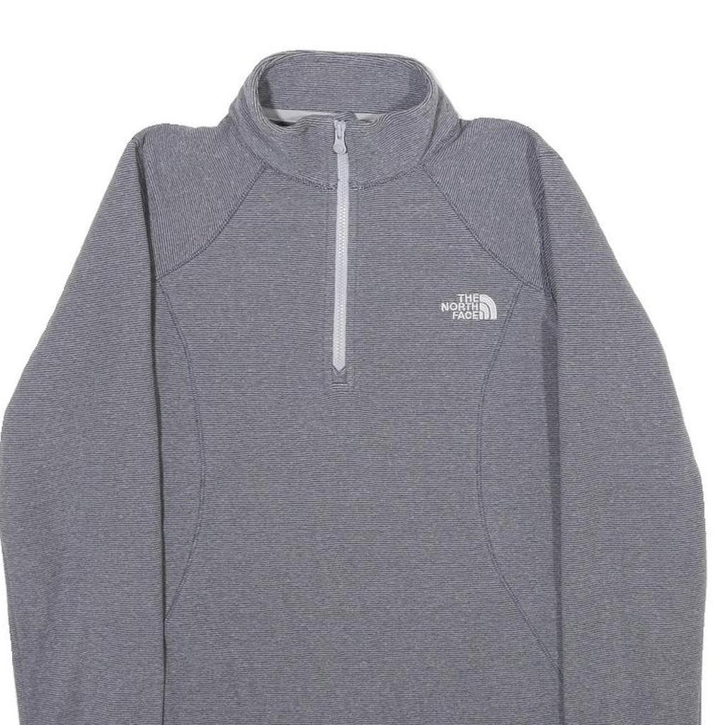 THE NORTH FACE Womens Grey Pullover Plain 1/4 Zip Basic Knit XS Outdoor Layering