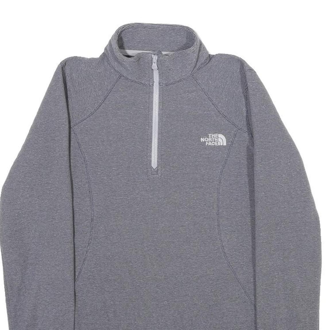 THE NORTH FACE Womens Grey Pullover Plain 1/4 Zip Basic Knit XS Outdoor Layering