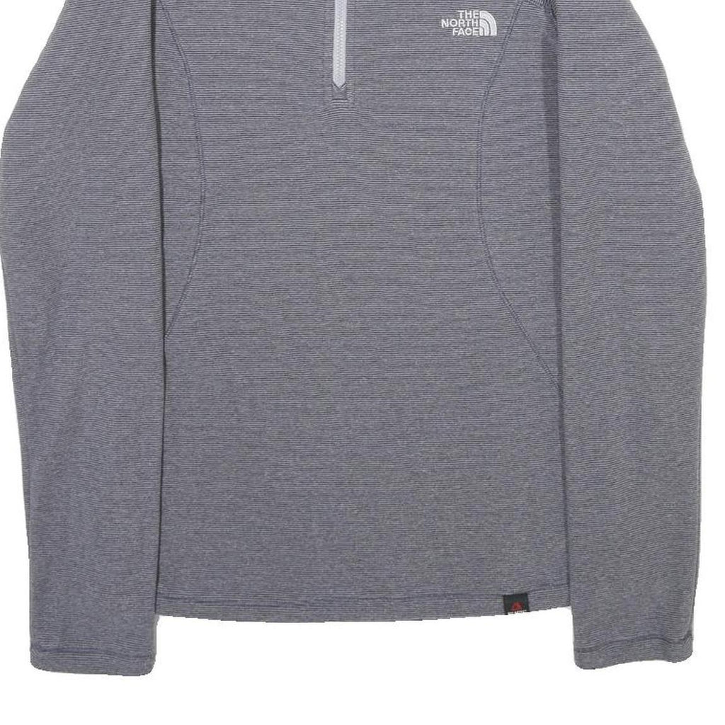 THE NORTH FACE Womens Grey Pullover Plain 1/4 Zip Basic Knit XS Outdoor Layering