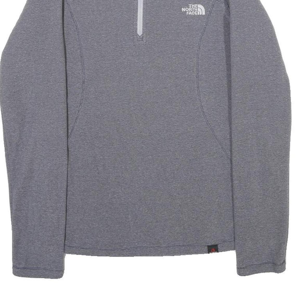 THE NORTH FACE Womens Grey Pullover Plain 1/4 Zip Basic Knit XS Outdoor Layering