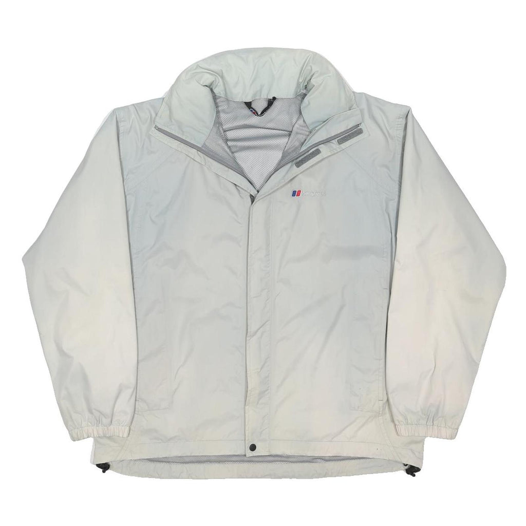 BERGHAUS Womens White Outdoor Jacket UK 12 Polyester Blend Zip Plain Lightweight