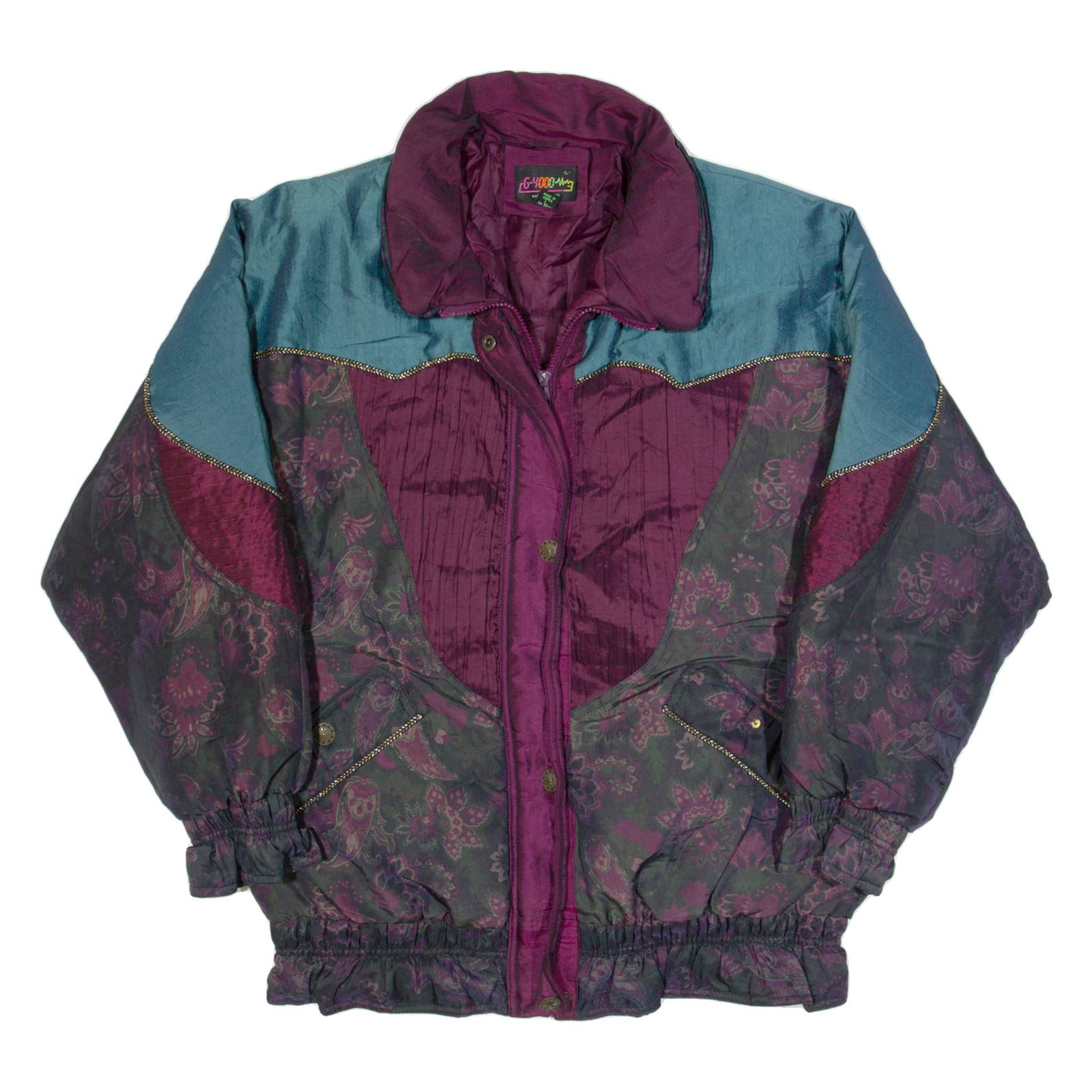 G-4000 Womens Jacket Black 90s Paisley L