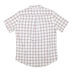 TOMMY HILFIGER Mens White & Maroon Check Shirt M Cotton Blend Casual Shirt