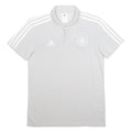 ADIDAS Womens Grey & White Football Polo Shirt M Climalite Short Sleeve Athletic