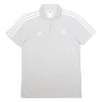 ADIDAS Womens Grey & White Football Polo Shirt M Climalite Short Sleeve Athletic