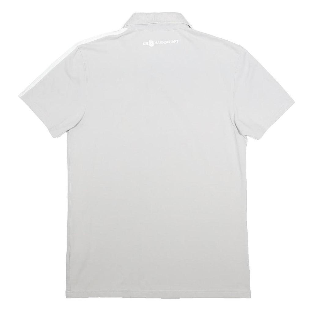 ADIDAS Womens Grey & White Football Polo Shirt M Climalite Short Sleeve Athletic