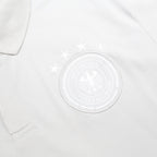 ADIDAS Womens Grey & White Football Polo Shirt M Climalite Short Sleeve Athletic
