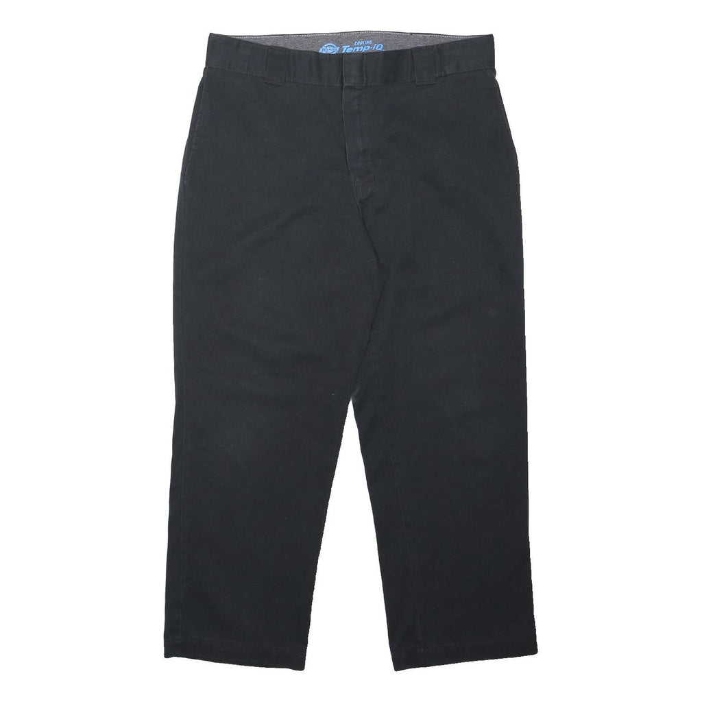 DICKIES Womens Black Regular Fit Straight Trousers W36 L28 Workwear Zip
