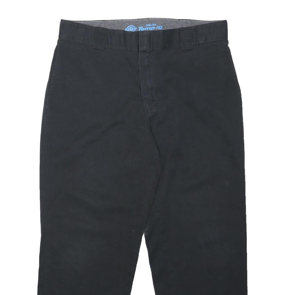 DICKIES Womens Black Regular Fit Straight Trousers W36 L28 Workwear Zip