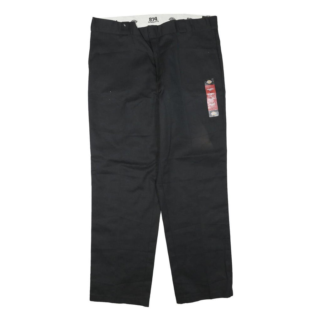 DICKIES Mens Polyester Blend Black Regular Fit Straight Leg Trousers W40 L32