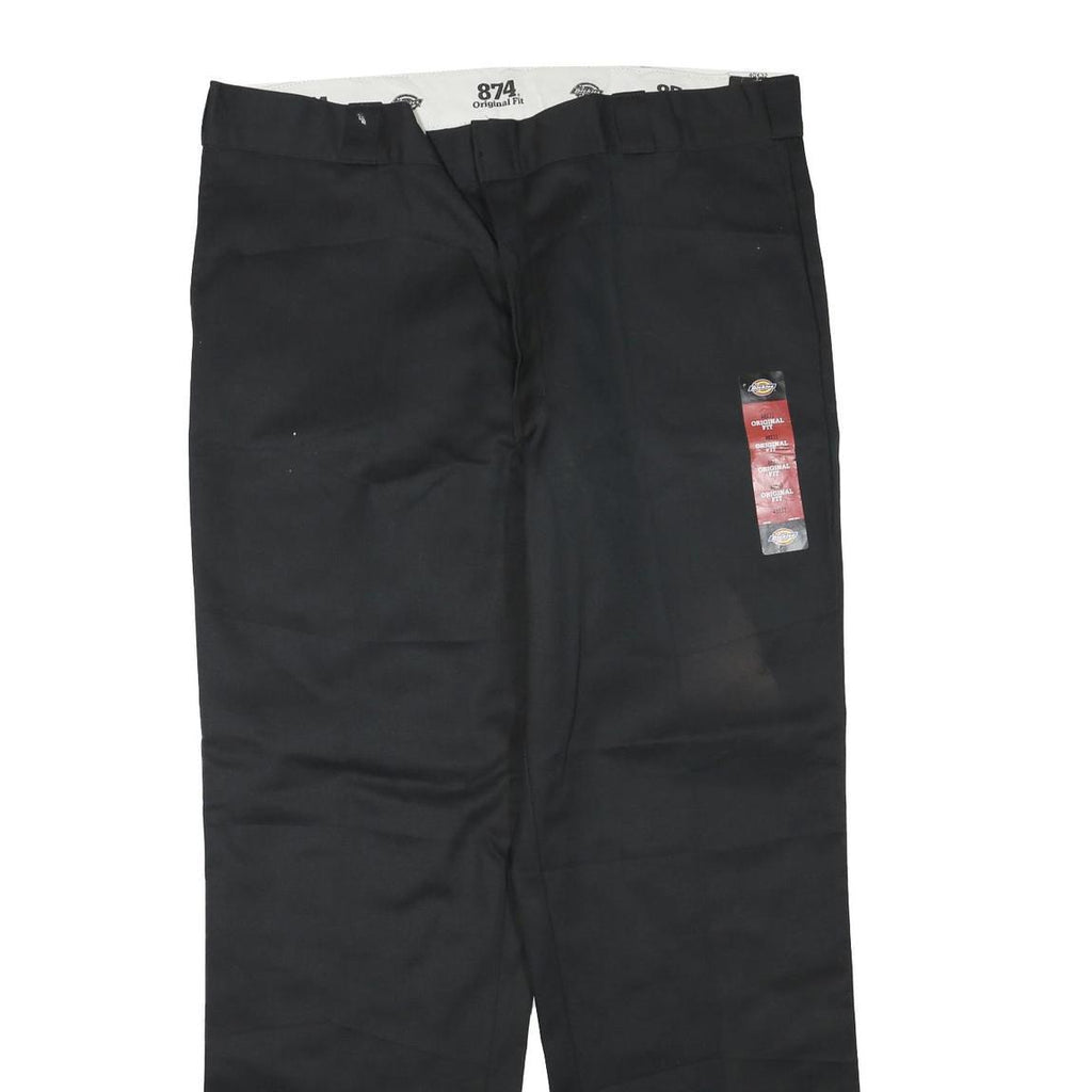 DICKIES Mens Polyester Blend Black Regular Fit Straight Leg Trousers W40 L32