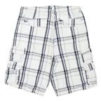 LEE Mens Shorts White & Grey Check Cargo L W33 Comfort Style Pocketed