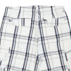 LEE Mens Shorts White & Grey Check Cargo L W33 Comfort Style Pocketed