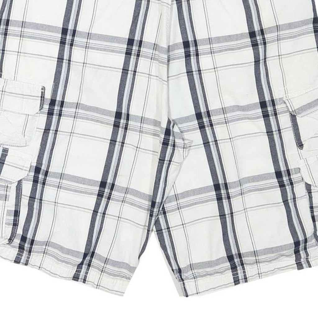 LEE Mens Shorts White & Grey Check Cargo L W33 Comfort Style Pocketed