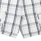 LEE Mens Shorts White & Grey Check Cargo L W33 Comfort Style Pocketed