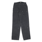 DICKIES Womens Black Cotton Relaxed Straight Trousers W25 L29 Workwear Zip