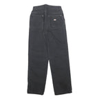 DICKIES Womens Black Cotton Relaxed Straight Trousers W25 L29 Workwear Zip