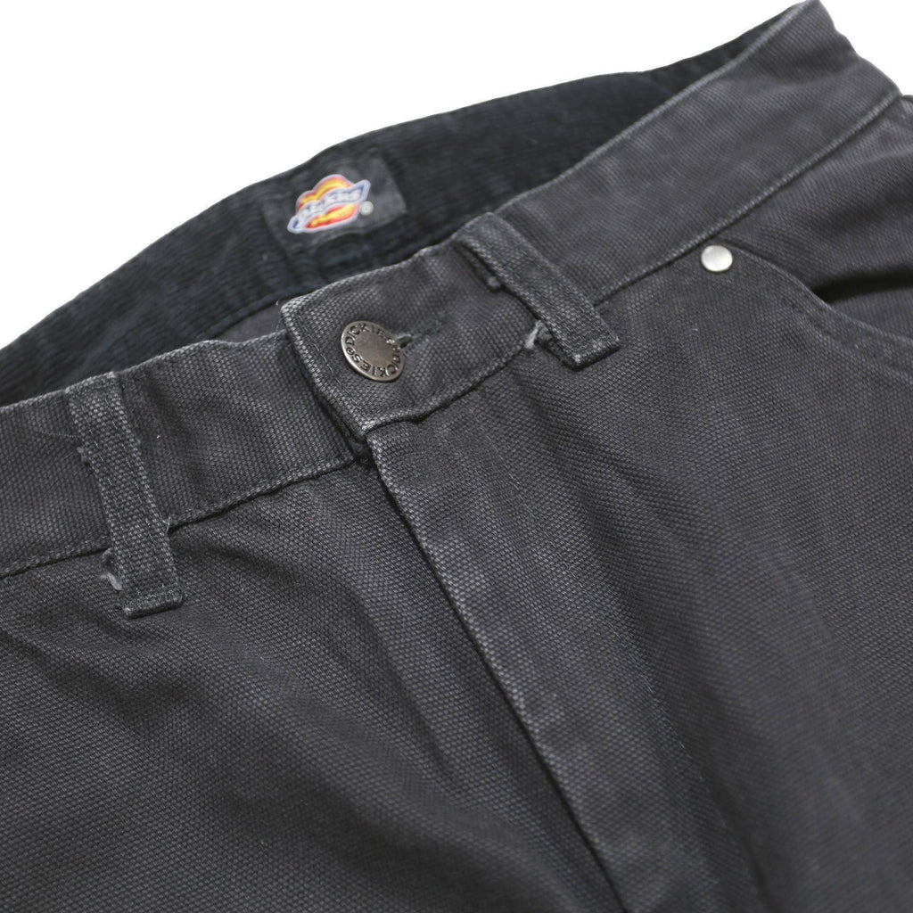DICKIES Womens Black Cotton Relaxed Straight Trousers W25 L29 Workwear Zip
