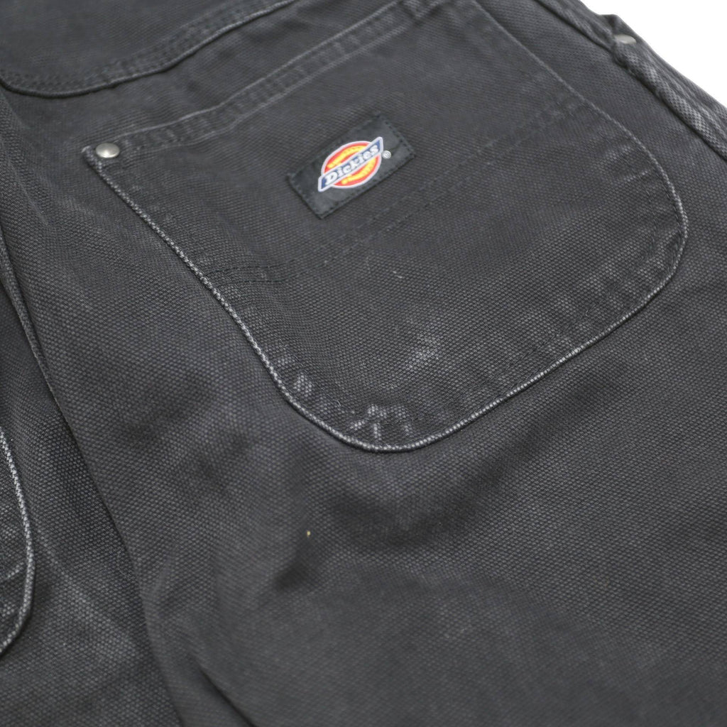 DICKIES Womens Black Cotton Relaxed Straight Trousers W25 L29 Workwear Zip