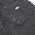 DICKIES Womens Black Cotton Relaxed Straight Trousers W25 L29 Workwear Zip