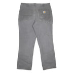 CARHARTT Mens Cotton Blend Grey Relaxed Straight Trousers W36 L30 Workwear