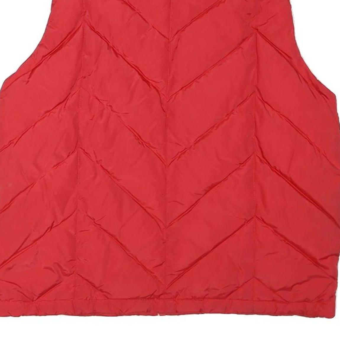 TOMMY HILFIGER Womens Red Sleeveless Quilted Jacket L Polyester Blend Zip Casual