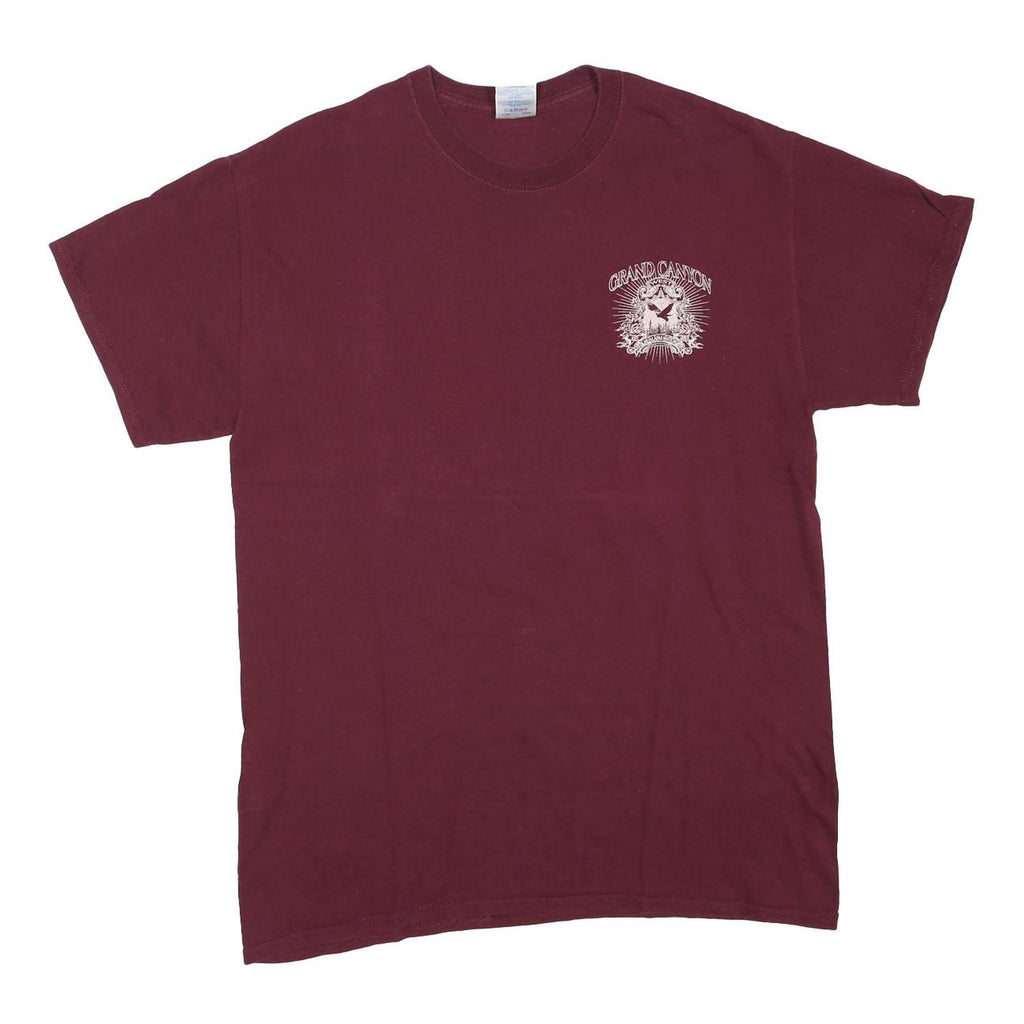 GILDAN Mens Maroon Grand Canyon Graphic T-Shirt M Short Sleeve Crew Neck Cotton