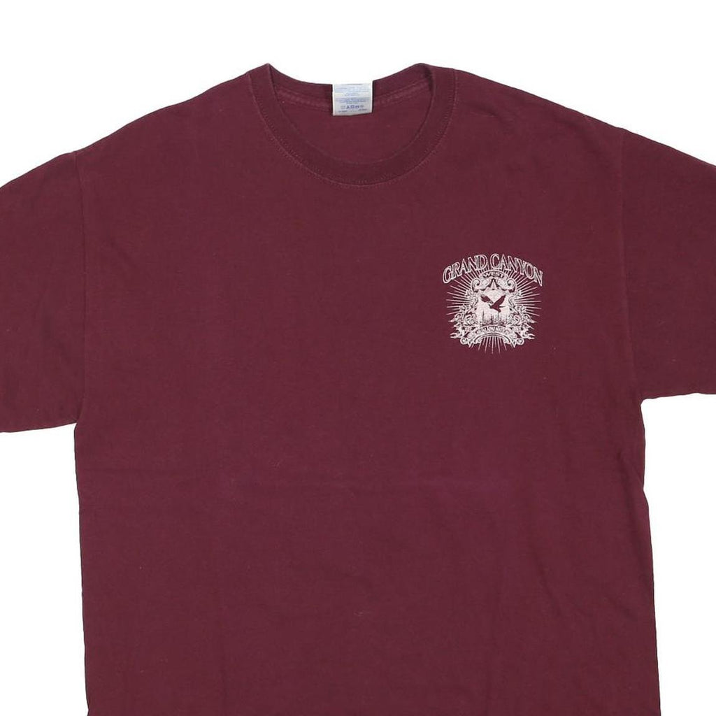 GILDAN Mens Maroon Grand Canyon Graphic T-Shirt M Short Sleeve Crew Neck Cotton