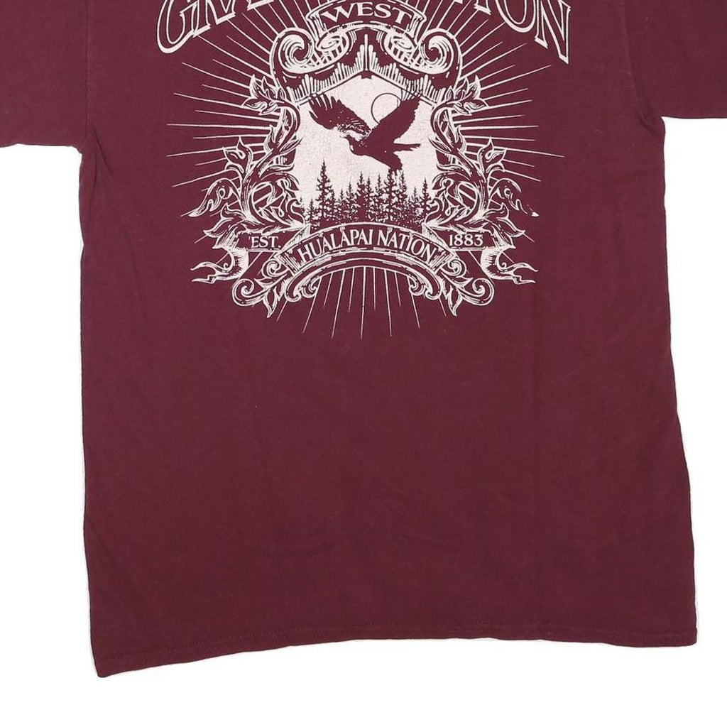 GILDAN Mens Maroon Grand Canyon Graphic T-Shirt M Short Sleeve Crew Neck Cotton