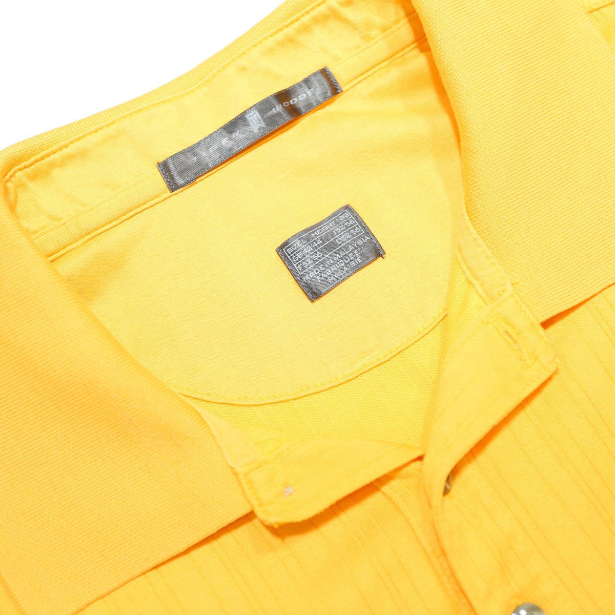 NIKE Mens Yellow Short Sleeve Plain Polo Shirt L Cotton Blend Casual
