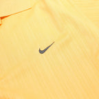 NIKE Mens Yellow Short Sleeve Plain Polo Shirt L Cotton Blend Casual