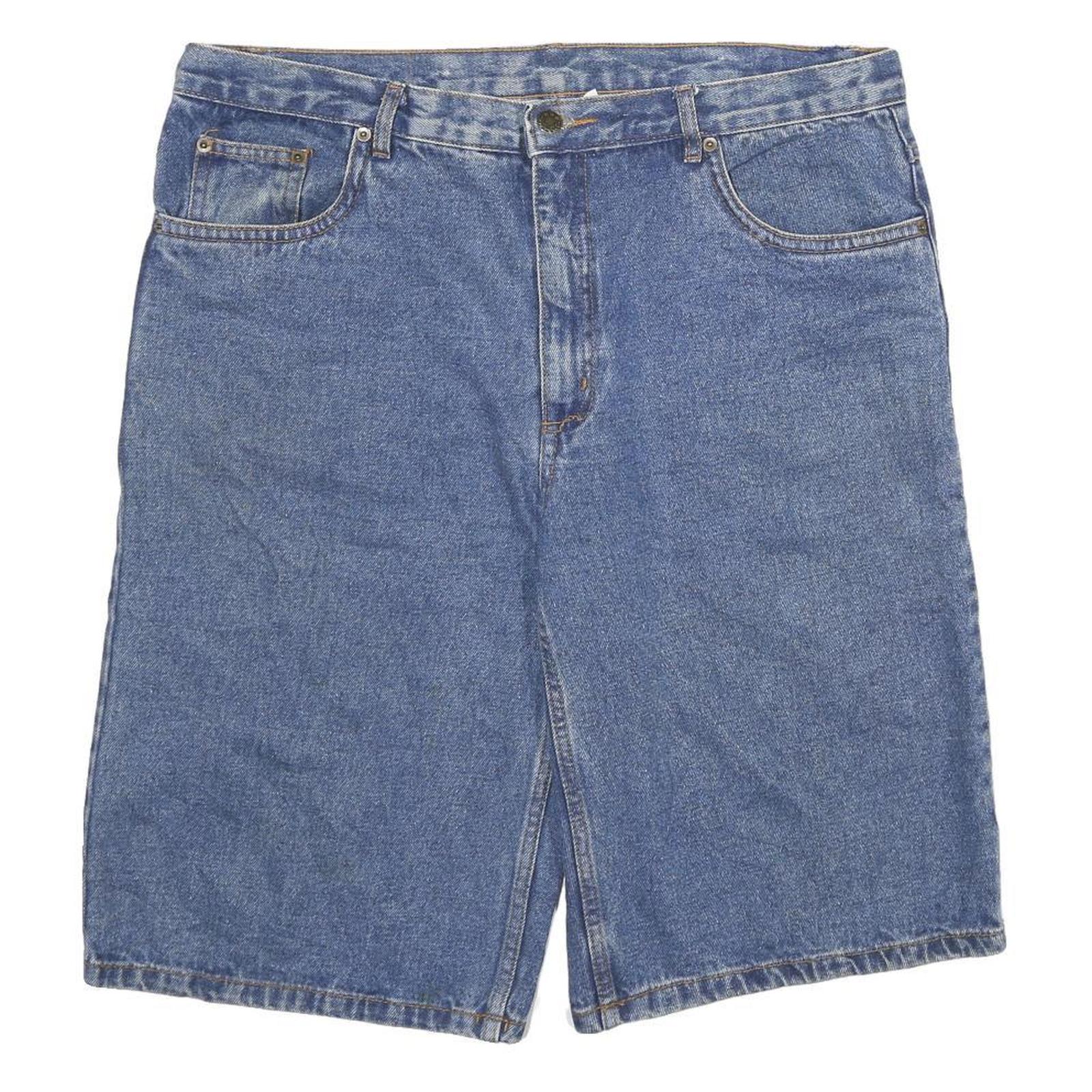 YOUKON Mens Denim Blue Casual Shorts 2XL W36 Cotton Blend Comfortable Fit