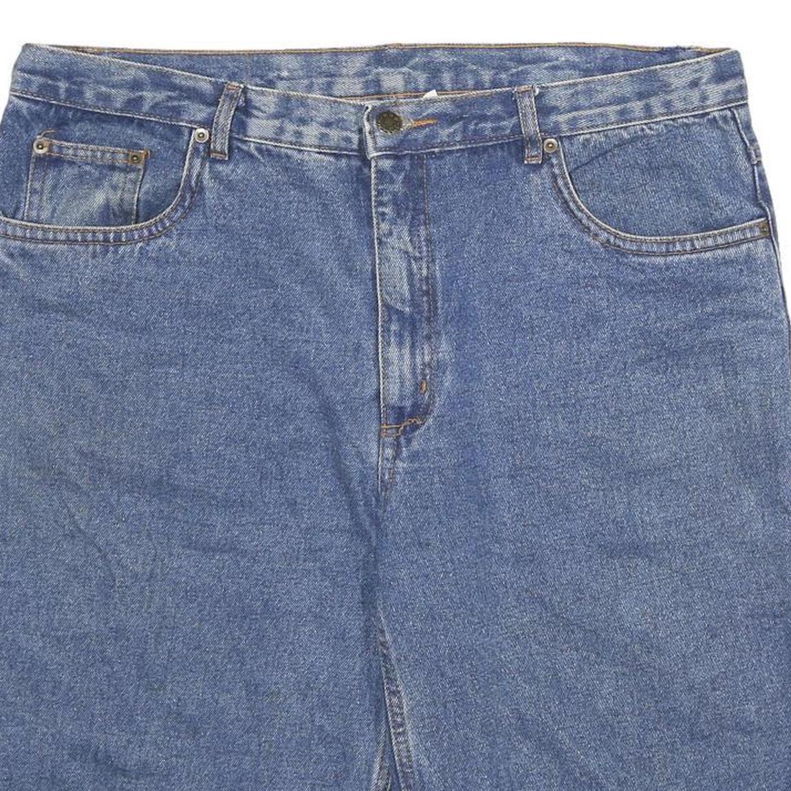 YOUKON Mens Denim Blue Casual Shorts 2XL W36 Cotton Blend Comfortable Fit