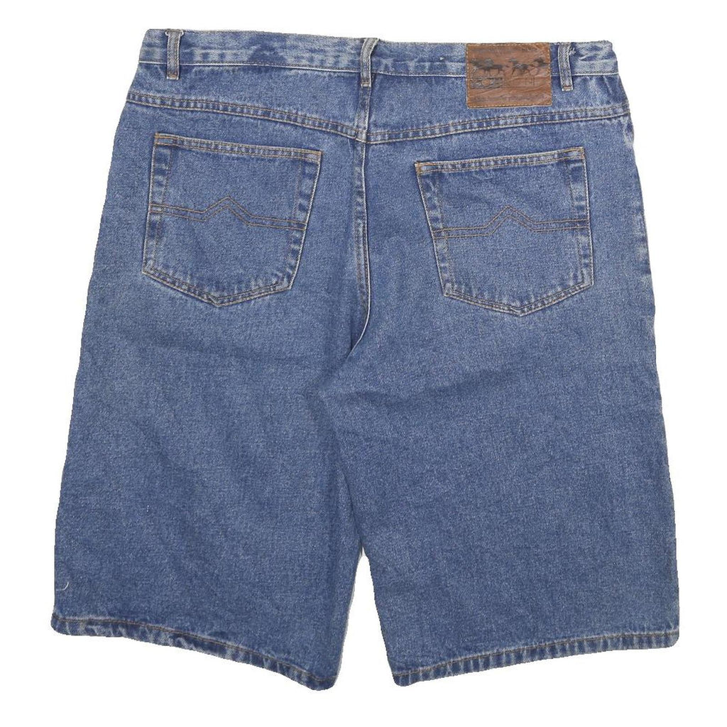 YOUKON Mens Denim Blue Casual Shorts 2XL W36 Cotton Blend Comfortable Fit
