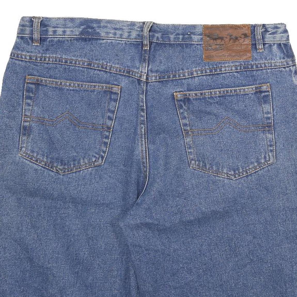 YOUKON Mens Denim Blue Casual Shorts 2XL W36 Cotton Blend Comfortable Fit