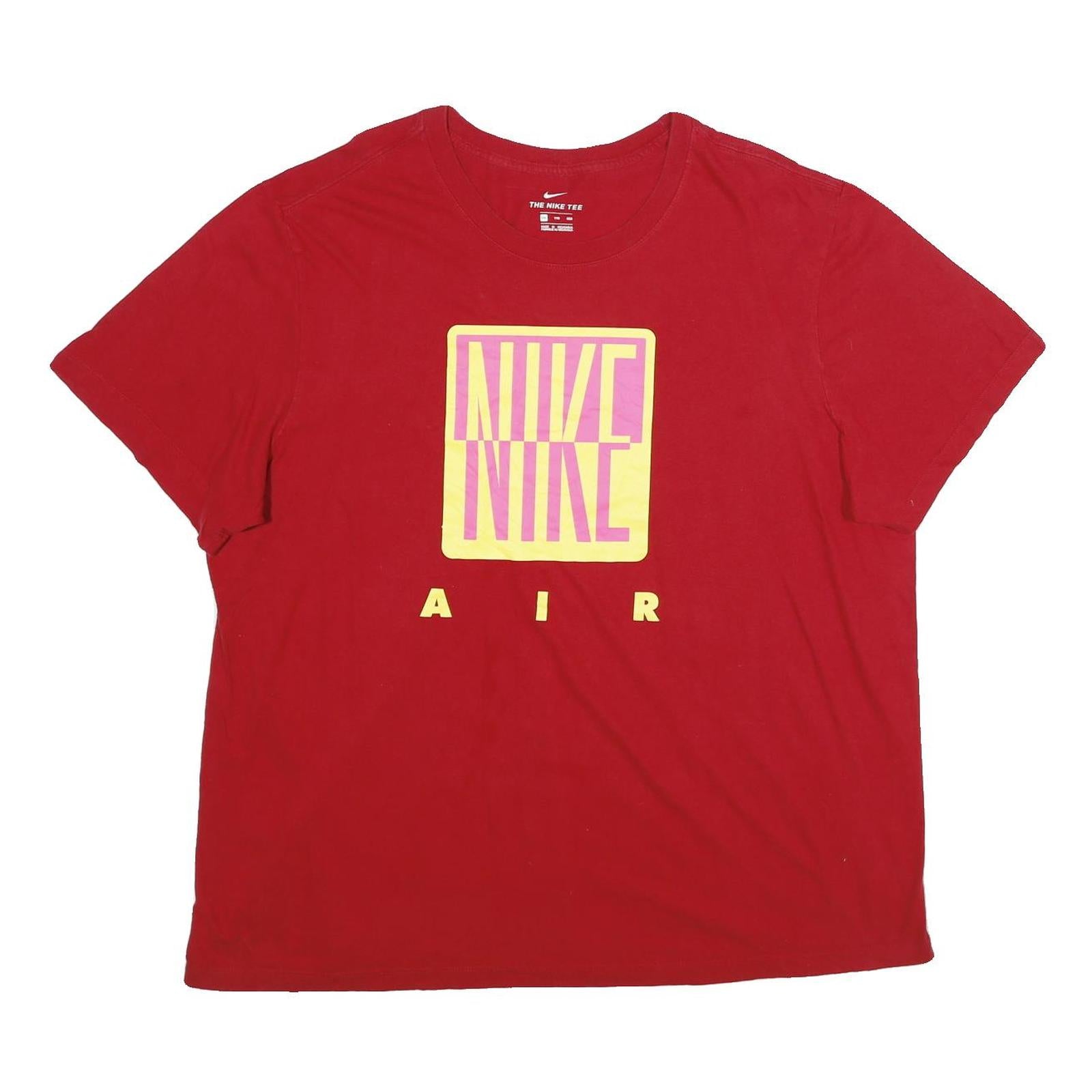 NIKE Mens Red Graphic T-Shirt 2XL Short Sleeve Crew Neck Cotton Comfort